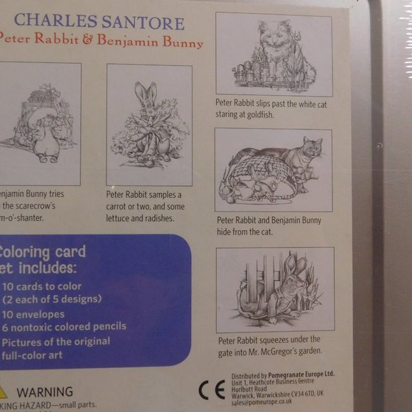 Peter Rabbit and Benjamin Bunny Charles Santore Coloring Cards and Pencils - Picture 4 of 4